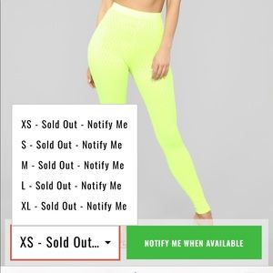 Fashion nova set sold out in every size